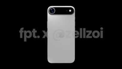 iPhone 17 एयर डिज़ाइन रेंडर रियर कैमरा मॉड्यूल के साथ स्लिम बॉडी में इशारा करता है